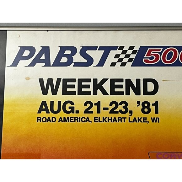 1981 Pabst 500 Racing Poster Road America BMW lola Corvette 28" framed +xtras - Picture 5 of 13